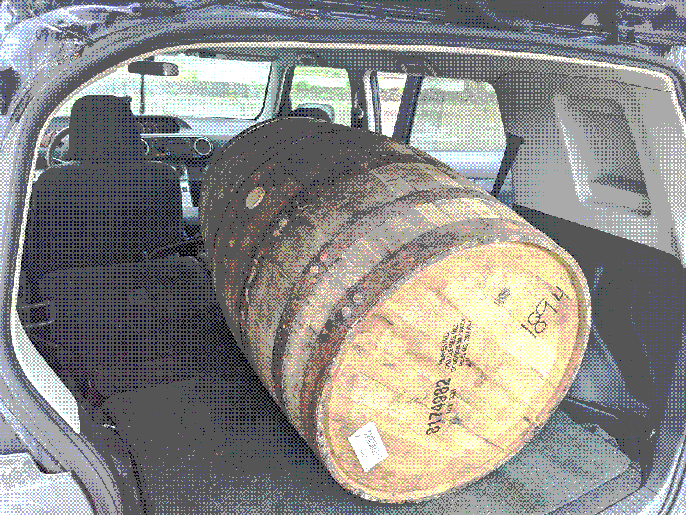 a physical barrel in my car